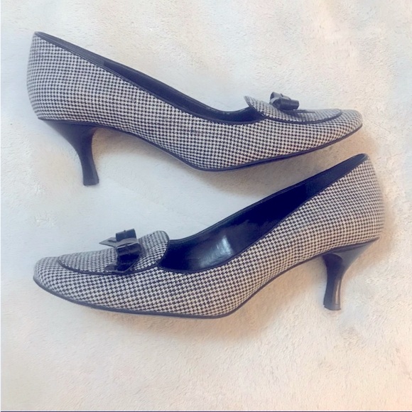 Enzo Angiolini Houndstooth Heeled Loafers - Picture 1 of 14